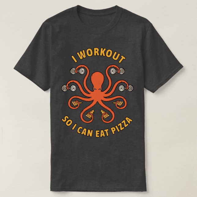Camiseta Hago ejercicio para comer pizza (Diseño del anverso)