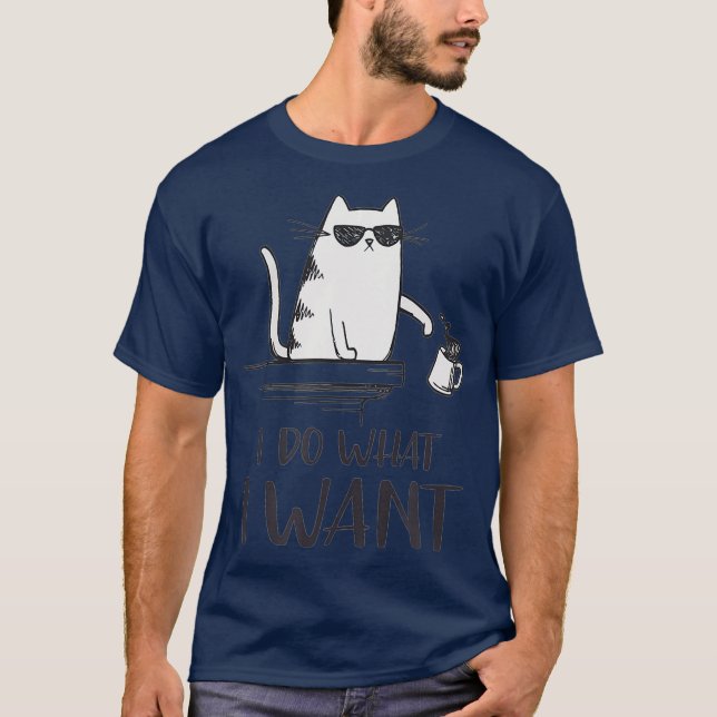 Camiseta Hago lo que quiero amantes de gatos graciosos (Anverso)