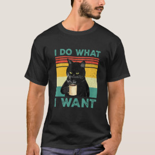 Camiseta Hago lo que quiero Black Cat Coffee Gato