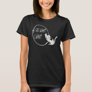 Camiseta Hago lo que quiero café gato Black Cat Red Cup 11
