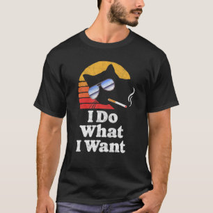 Camiseta Hago lo que Quiero Gato Divertido Genial y Gafas d