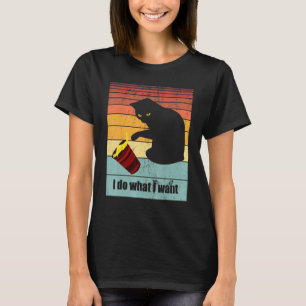 Camiseta Hago lo que quiero Gato negro con ojos amarillos