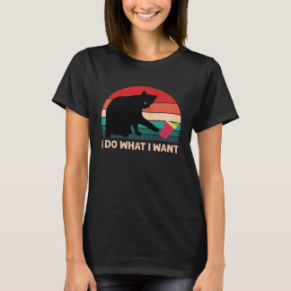 Camiseta Hago lo que Quiero Gato Retro Gato Gato 11