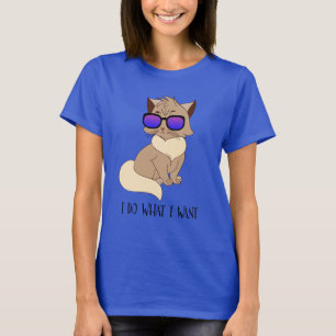 Camiseta Hago lo que quiero - Gracioso gato con gafas de so