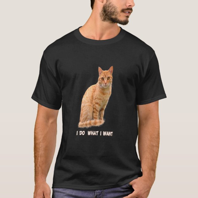 Camiseta Hago Lo Que Quiero Naranja Tabby Cat 1 (Anverso)