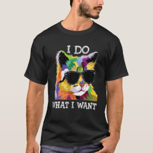 Camiseta Hago Lo Que Quiero Que El Gato Pop Utilice Gafas D