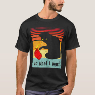 Camiseta Hago Lo Que Quiero Que La Copa Roja De Gato Negro