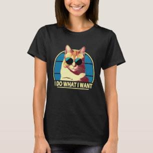 Camiseta Hago lo que quiero que sea un gato retro