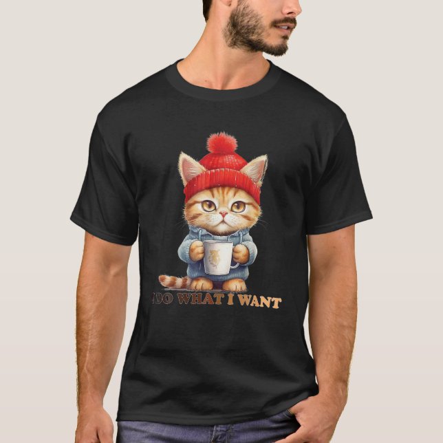 Camiseta Hago Lo Que Quiero Un Gato Negro Divertido Con El  (Anverso)