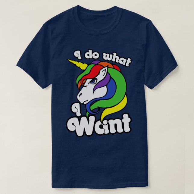 Camiseta Hago lo que quiero unicornio (Diseño del anverso)