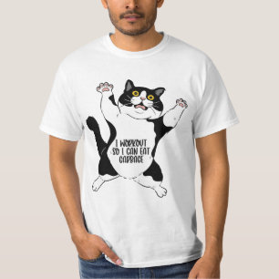 Camiseta Hago mi entrenamiento para comer basura, gafas