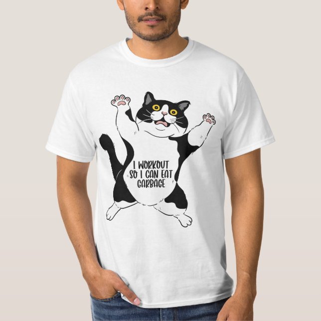 Camiseta Hago mi entrenamiento para comer basura, gafas (Anverso)