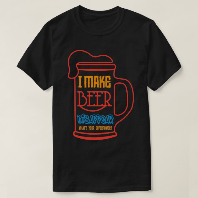 Camiseta hago que la cerveza desaparezca (Diseño del anverso)