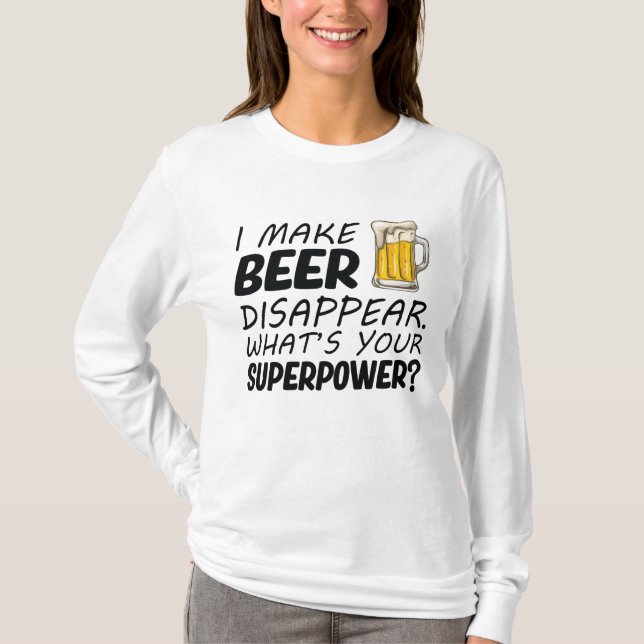 Camiseta Hago Que La Cerveza Desaparezca (Anverso)