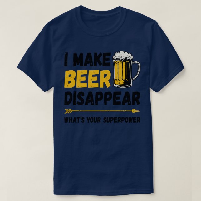 Camiseta Hago Que La Cerveza Desaparezca (Diseño del anverso)