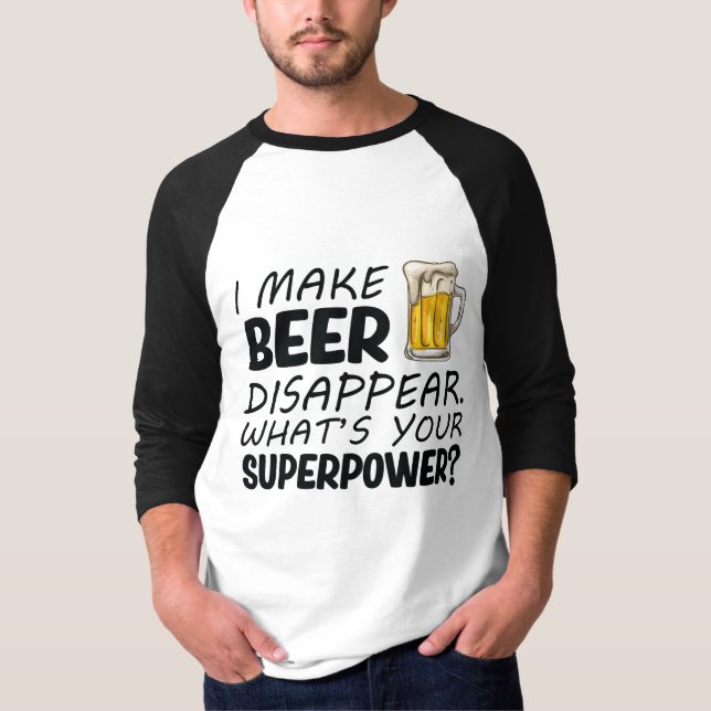 Camiseta Hago Que La Cerveza Desaparezca (Anverso)