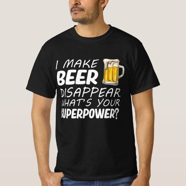 Camiseta Hago Que La Cerveza Desaparezca (Anverso)
