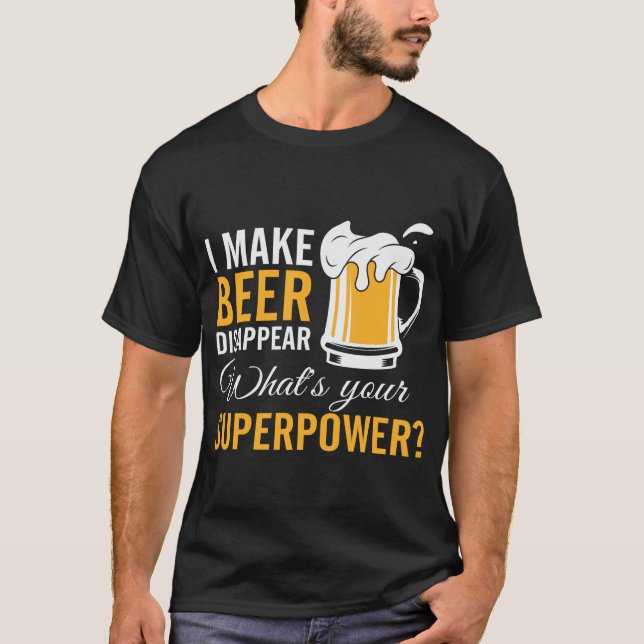 Camiseta Hago que la cerveza desaparezca graciosa (Anverso)