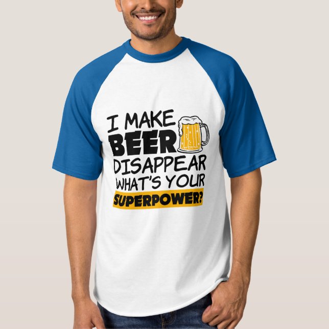 Camiseta Hago Que La Cerveza Desaparezca Graciosa (Anverso)