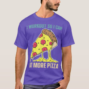 Camiseta Hago Trabajo Para Comer Más Pizza Retro Funny Fitn