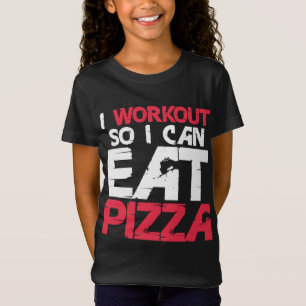 Camiseta Hago Trabajo Para Comer Pizza Graciosa Gimnasio Gi