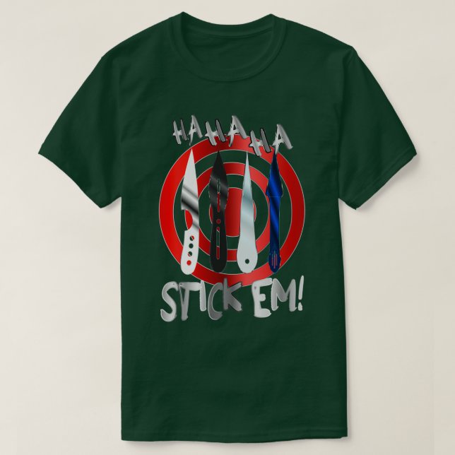 Camiseta HaHaHa Stickem Tirando Cuchillos y Target Classic (Diseño del anverso)