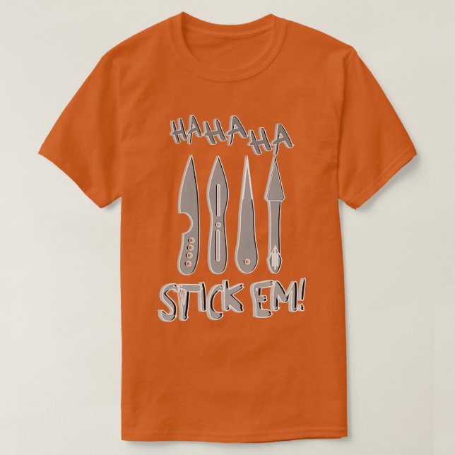 Camiseta HaHaHa Stickem Trotando Cuchillos (Diseño del anverso)
