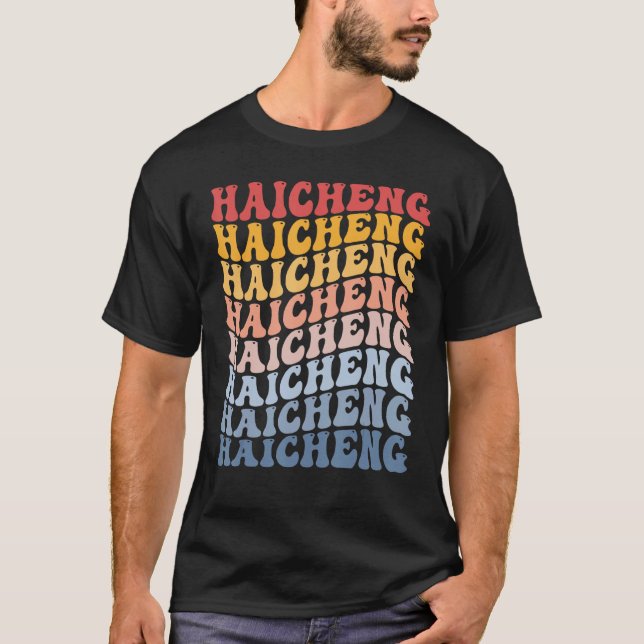 Camiseta Haicheng City Groovy Retro (Anverso)