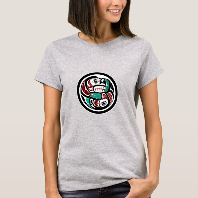Camiseta Haida Otter Salmon (Anverso)