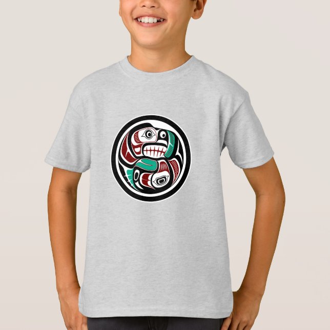 Camiseta Haida Otter Salmon (Anverso)
