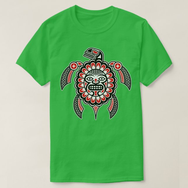 Camiseta Haida Turtle Indio Indio Indio Indio Americano (Diseño del anverso)