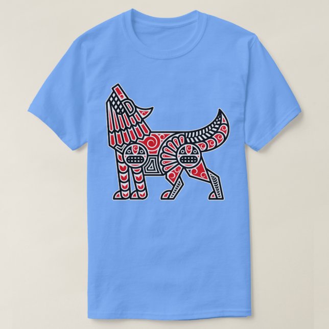 Camiseta Haida Wolf American Indian Native America Indigeno (Diseño del anverso)