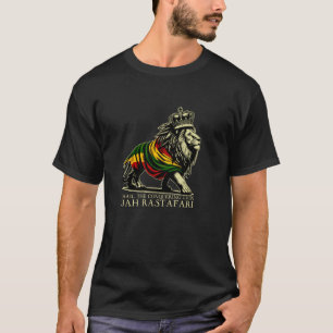 Camiseta HAIL EL LEÓN DE JUDAH Reggae Rastafari Jah Jah Bl