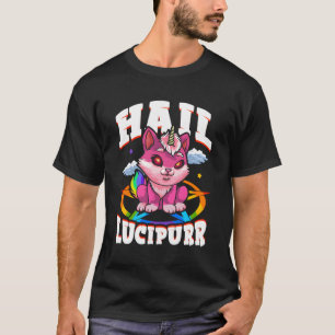 Camiseta Hail Lucipurr Cat Rainbow Unicorn Kitty Satanic Go