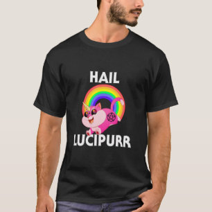 Camiseta Hail Lucipurr Satan Cat Unicorn Gótico Mal 666 Luc