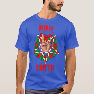 Camiseta Hail Santa Atheist Rock and Roll Heavy Metal Chri