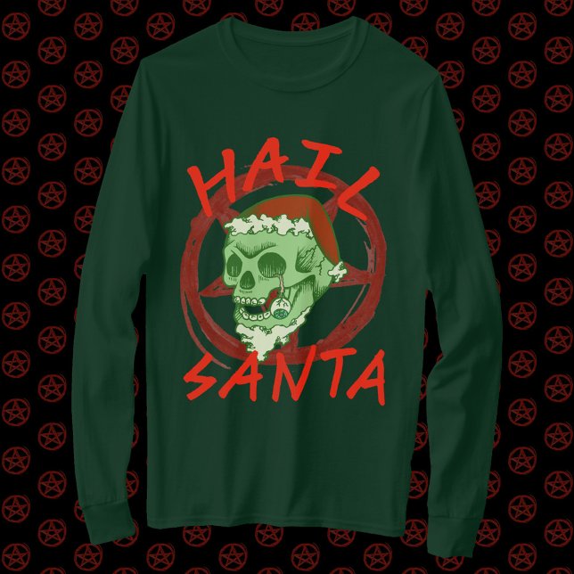 Camiseta Hail Santa - Calavera de Rocker Zombie de Hallowee (Subido por el creador)