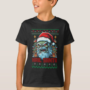 Camiseta Hail Santa Heavy Metalizado Headbanger Navidades f