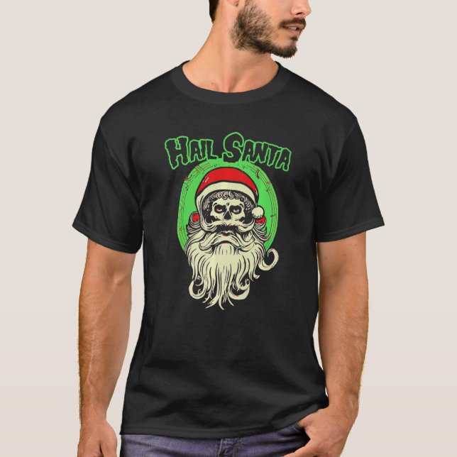 Camiseta Hail Santa Skull Fiend Santa Claus Navidades oscur (Anverso)