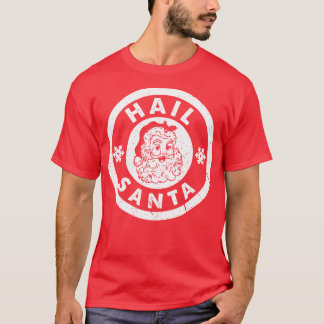 Camiseta Hail Santa Vintage White Text