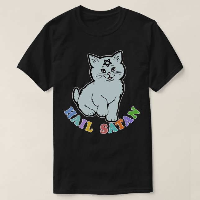 Camiseta Hail Satan Adorable Cute Kitty Design (Diseño del anverso)