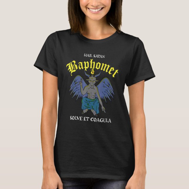 Camiseta Hail Satan Baphomet Satanic Goat Witchcraft Lucife (Anverso)