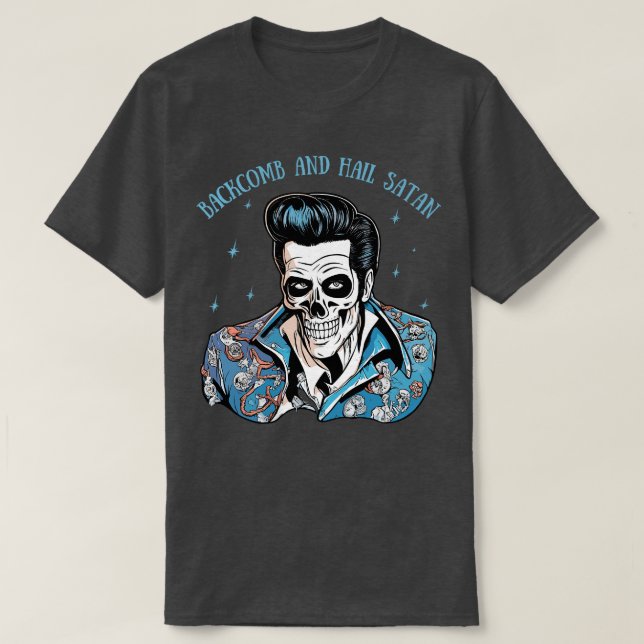 Camiseta Hail Satan Dead Rockabilly Rocker (Diseño del anverso)