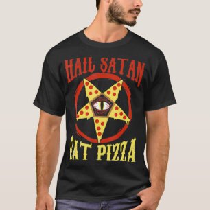 Camiseta Hail Satan Eat Pizza Funny Satanic Occult Pizza Te