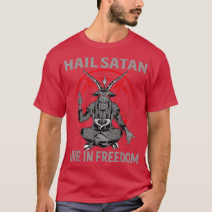 Camiseta Hail Satan Freedom Baphomet Sataninsm Pentagram En
