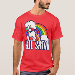 Camiseta Hail Satan Rainbow Unicorn