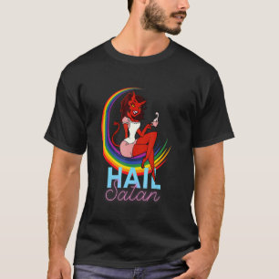 Camiseta Hail Satan She Devil Rainbow Festival Club Occult