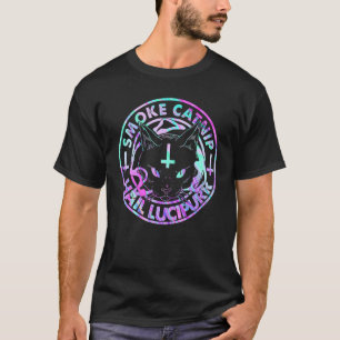 Camiseta Hail Satan Smoke Catnip Hail Lucipurr Satanic Blac