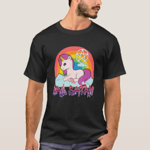 Camiseta Hail Satan Unicorn Texto Humor feliz Chistes