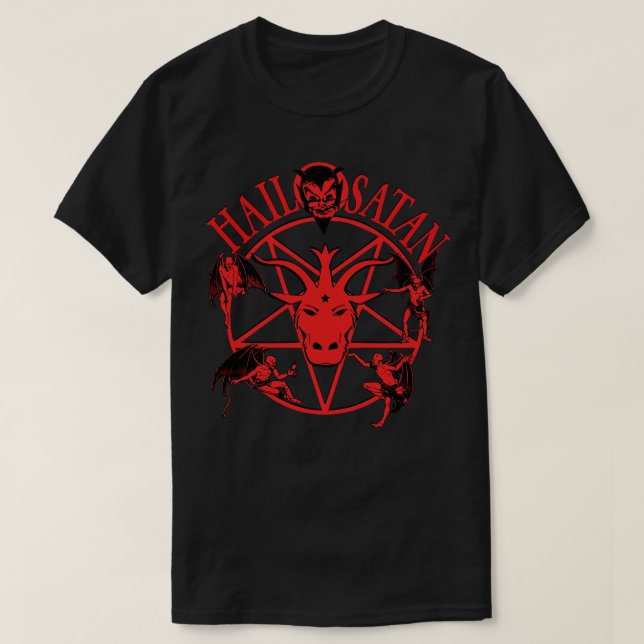 Camiseta Hail Satan Vintage toon (Diseño del anverso)